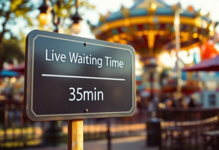 Image of a sign with live waiting time